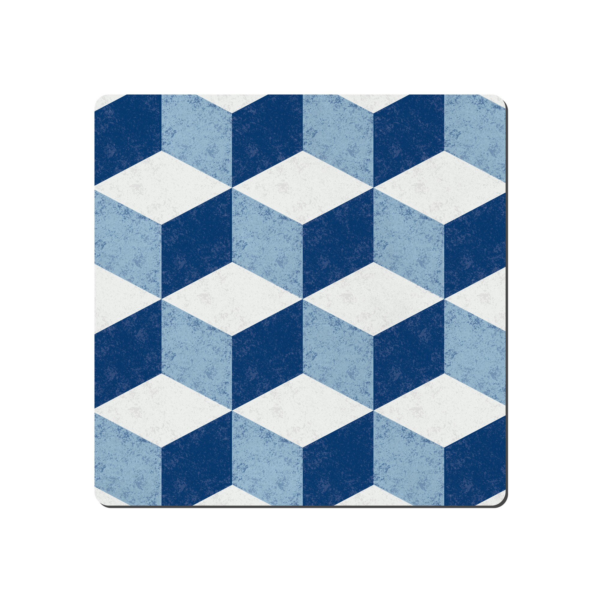 Product photograph of Blue Geometric Square Placemats Set Of 6 from Denby Retail Ltd